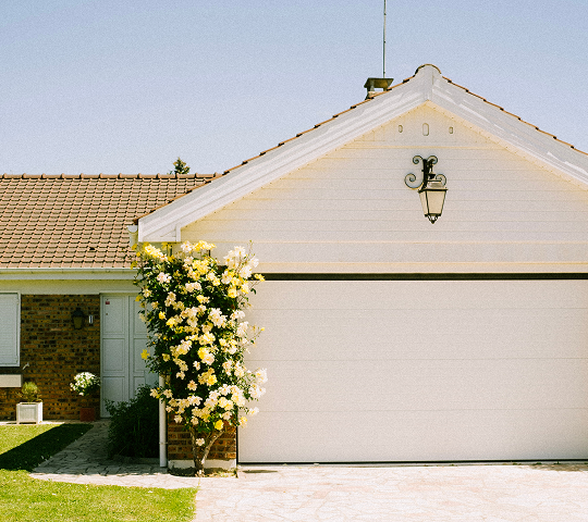 white sectional garage door